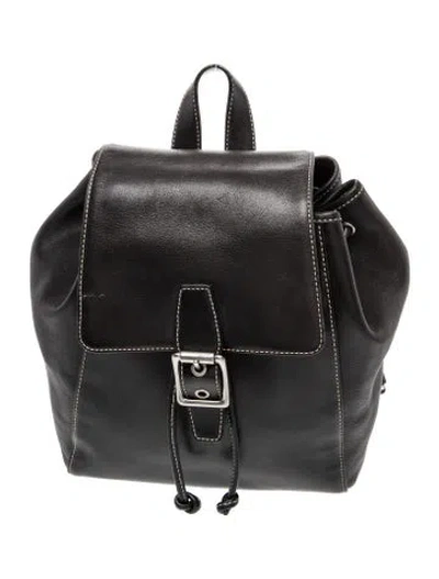 Pre-owned Coach Leather Backpack In Gray