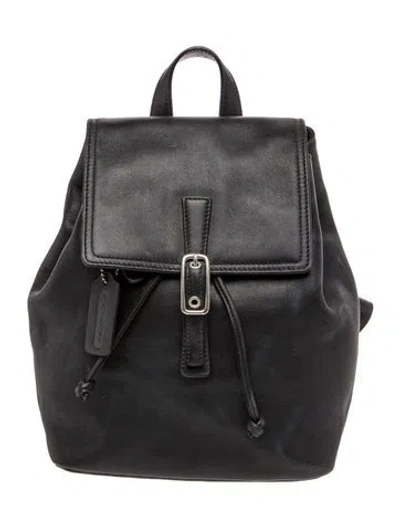 Pre-owned Coach Leather Backpack In Gray