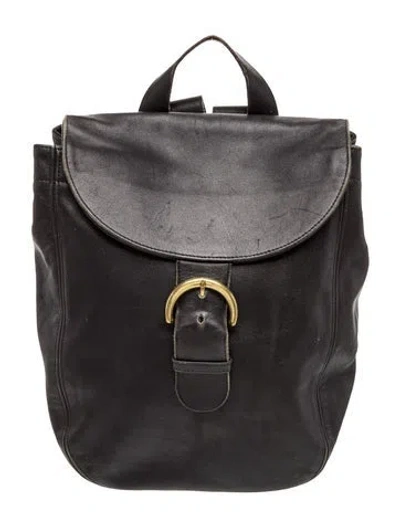 Pre-owned Coach Leather Backpack In Gray