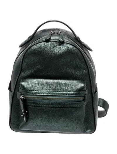 Pre-owned Coach Leather Backpack In Green