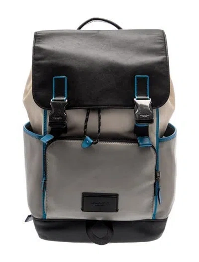 Pre-owned Coach Leather Backpack In Grey