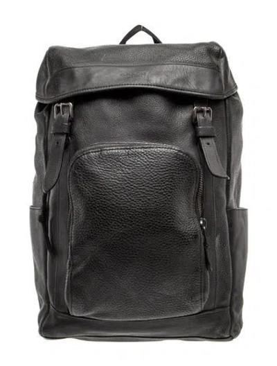 Pre-owned Coach Leather Backpack In Grey