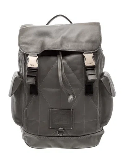 Pre-owned Coach Leather Backpack In Grey