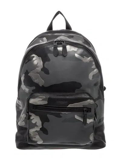 Pre-owned Coach Leather Backpack In Grey