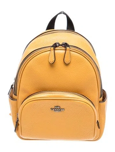Pre-owned Coach Leather Backpack Mini In Brown
