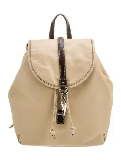 Pre-owned Coach Leather Backpack In Neutral
