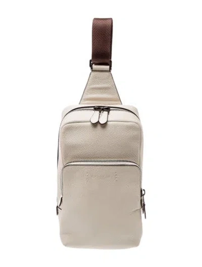 Pre-owned Coach Leather Backpack In Neutral