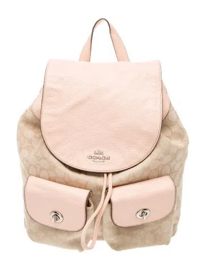 Pre-owned Coach Leather Backpack In Neutral