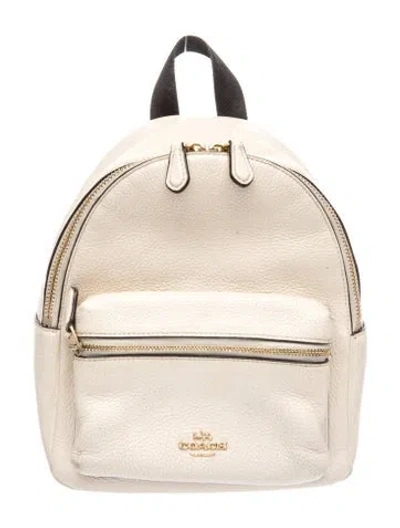 Pre-owned Coach Leather Backpack In Neutral