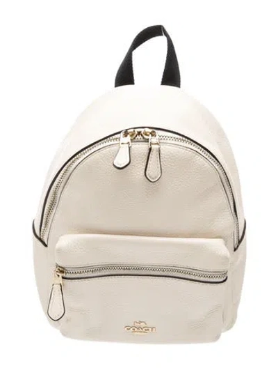 Pre-owned Coach Leather Backpack In Neutral