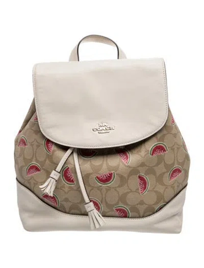 Pre-owned Coach Leather Backpack In Neutral