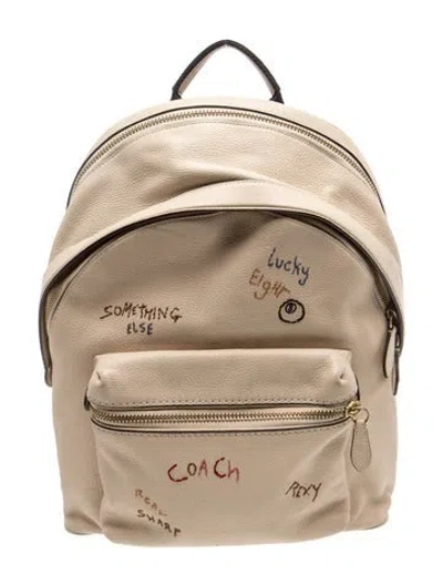 Pre-owned Coach Leather Backpack In Neutral