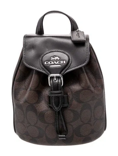 Pre-owned Coach Leather Backpack In Neutral