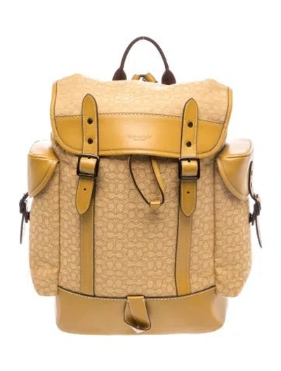 Pre-owned Coach Leather Backpack In Neutral