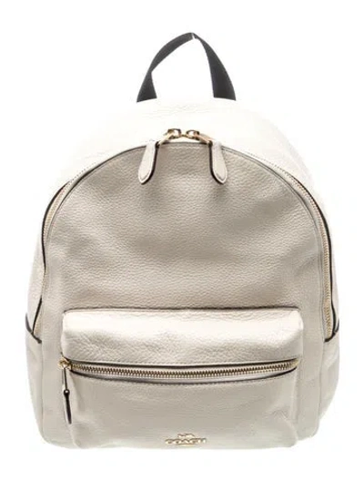 Pre-owned Coach Leather Backpack In Neutral