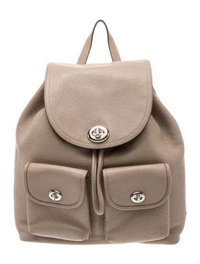 Pre-owned Coach Leather Backpack In Neutrals
