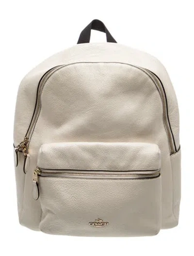 Pre-owned Coach Leather Backpack In Neutrals