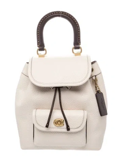 Pre-owned Coach Leather Backpack In Neutrals