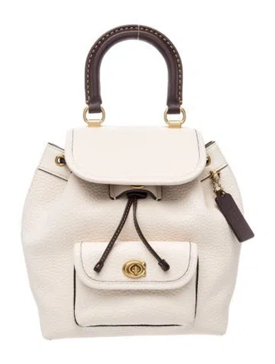 Pre-owned Coach Leather Backpack In Neutrals