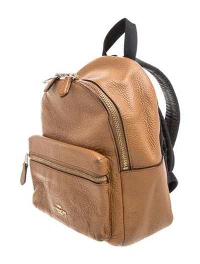 Pre-owned Coach Leather Backpack In Neutrals