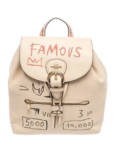 Pre-owned Coach Leather Backpack In Neutrals