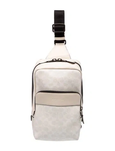 Pre-owned Coach Leather Backpack In Neutrals