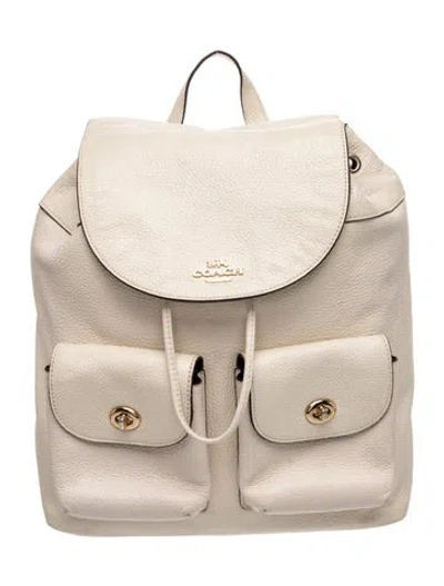 Pre-owned Coach Leather Backpack In Neutrals