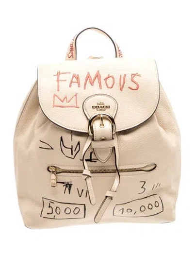 Pre-owned Coach Leather Backpack In Neutrals