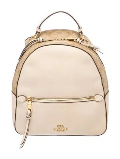 Pre-owned Coach Leather Backpack In Neutrals