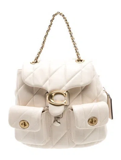 Pre-owned Coach Leather Backpack In Neutrals