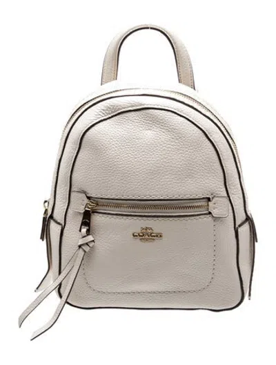 Pre-owned Coach Leather Backpack In Neutrals