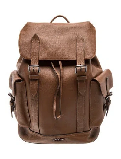 Pre-owned Coach Leather Backpack In Orange