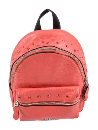 Pre-owned Coach Leather Backpack In Pink