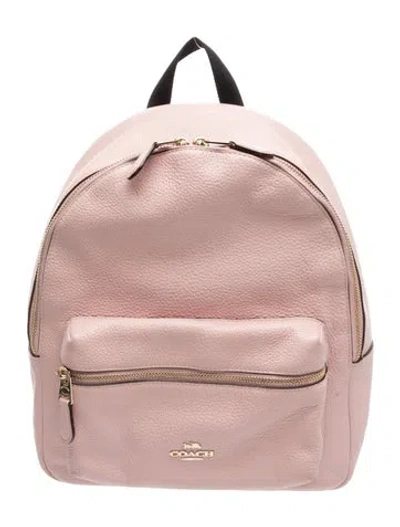 Pre-owned Coach Leather Backpack In Pink