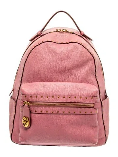 Pre-owned Coach Leather Backpack In Pink