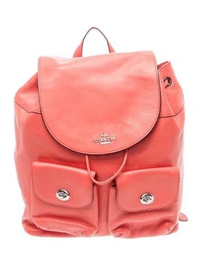Pre-owned Coach Leather Backpack In Pink
