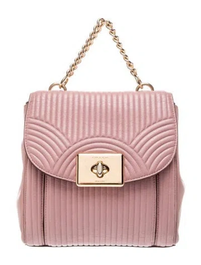 Pre-owned Coach Leather Backpack In Pink
