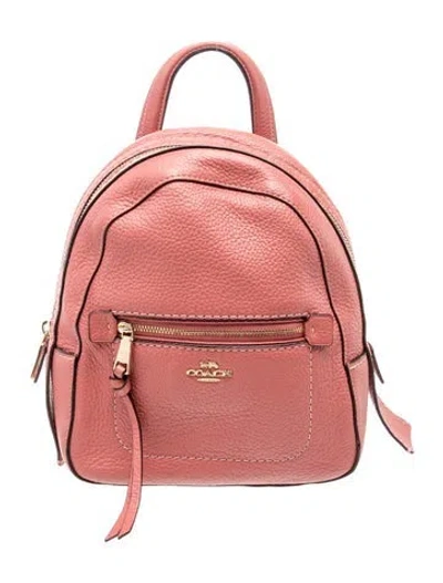 Pre-owned Coach Leather Backpack In Pink