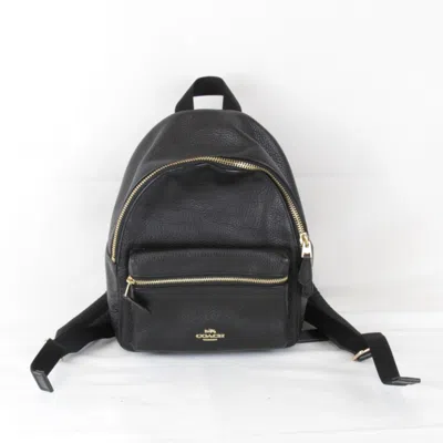 Pre-owned Coach Leather Backpack () In Black