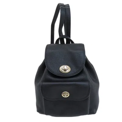 Pre-owned Coach Leather Backpack () In Black