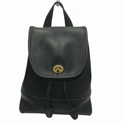 Pre-owned Coach Leather Backpack () In Black