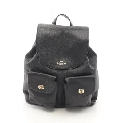 Pre-owned Coach Leather Backpack () In Black