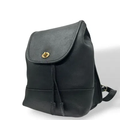 Pre-owned Coach Leather Backpack () In Black