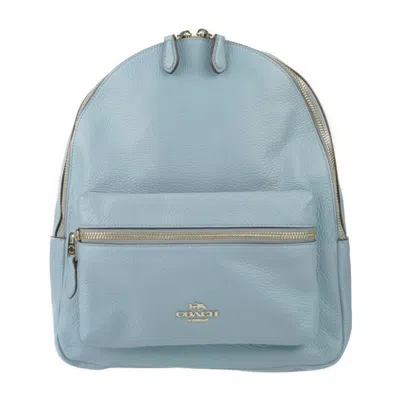 Pre-owned Coach Leather Backpack () In Blue