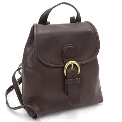 Pre-owned Coach Leather Backpack () In Brown