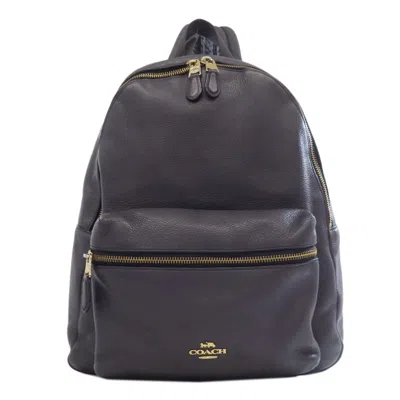 Pre-owned Coach Leather Backpack () In Gray