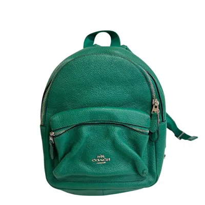 Pre-owned Coach Leather Backpack () In Green