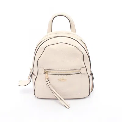 Pre-owned Coach Leather Backpack () In White