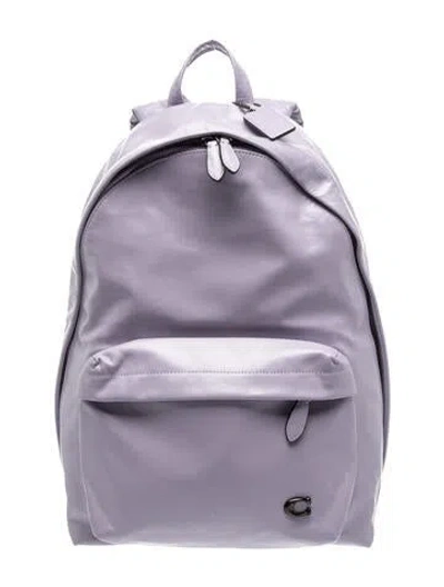Pre-owned Coach Leather Backpack In Purple