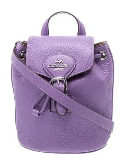 Pre-owned Coach Leather Backpack In Purple